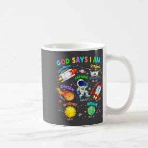 Mug Dieu dit que je suis astronaute planètes cosmiques