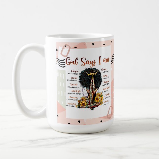 Mug Dieu Dit Que Je Suis Chrétienne Melanin Sista Blac (Gauche)