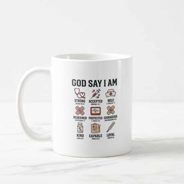 Mug Dieu dit que je suis infirmière de foi design vint (Gauche)