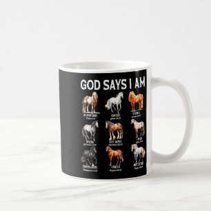 Mug Dieu dit que je suis une fille chrétienne cheval a