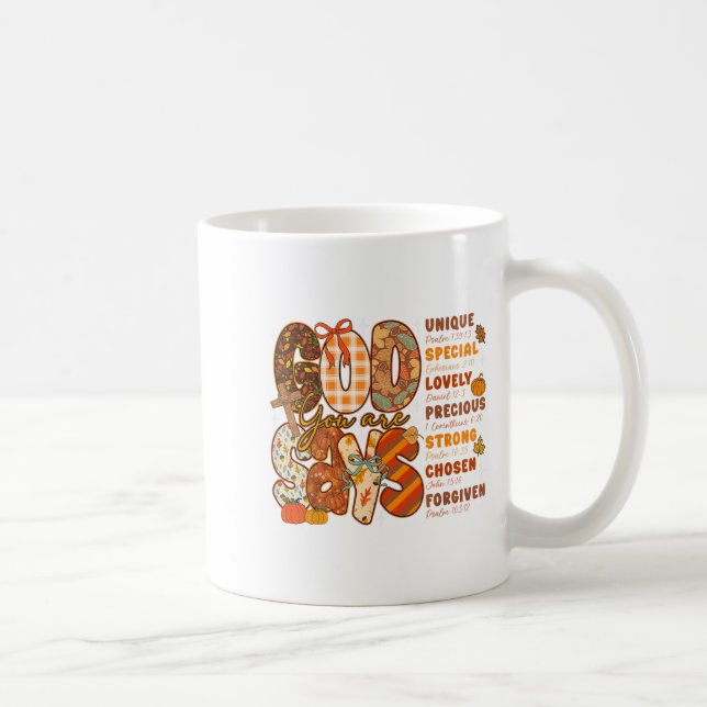 Mug Dieu Dit Que Vous Êtes Des Vibes Automnes Automne  (Droite)
