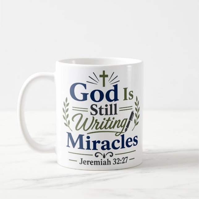 Mug Dieu écrit toujours des miracles Citation Inspiran (Gauche)