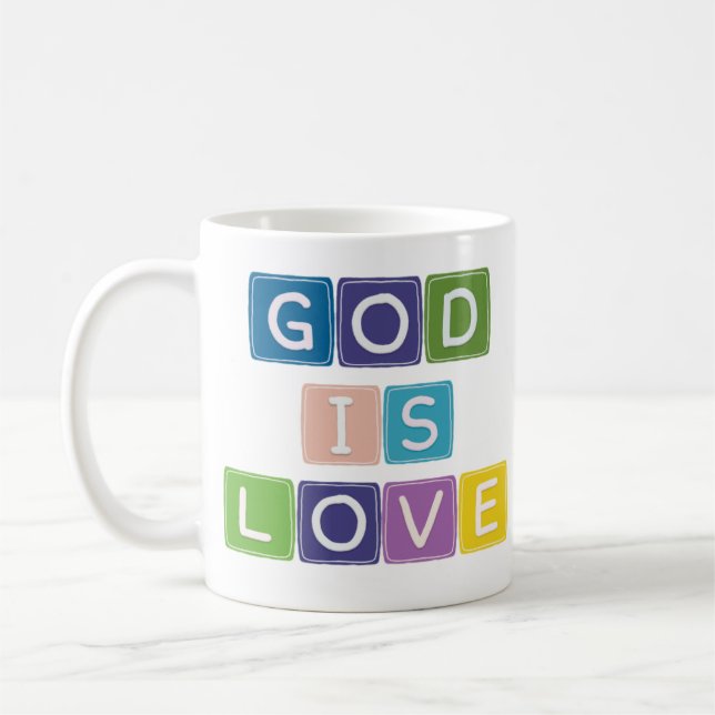 Mug Dieu Est Amoureux Blocs Colorés (Gauche)