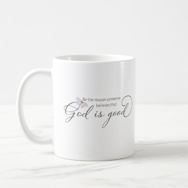 Mug Dieu est bon papillon pourpre (Gauche)