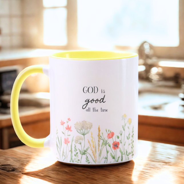 Mug Dieu est bon tout le temps Floral (Créateur téléchargé)
