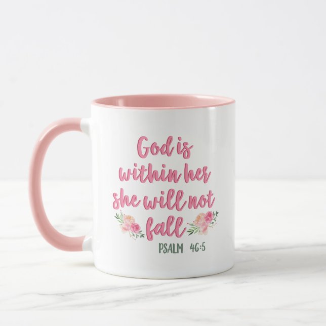 Mug Dieu est en elle, elle ne tombera pas // Bible Ver (Gauche)