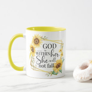 Mug Dieu est en elle - Psaume 46:5 Sunflower Christian