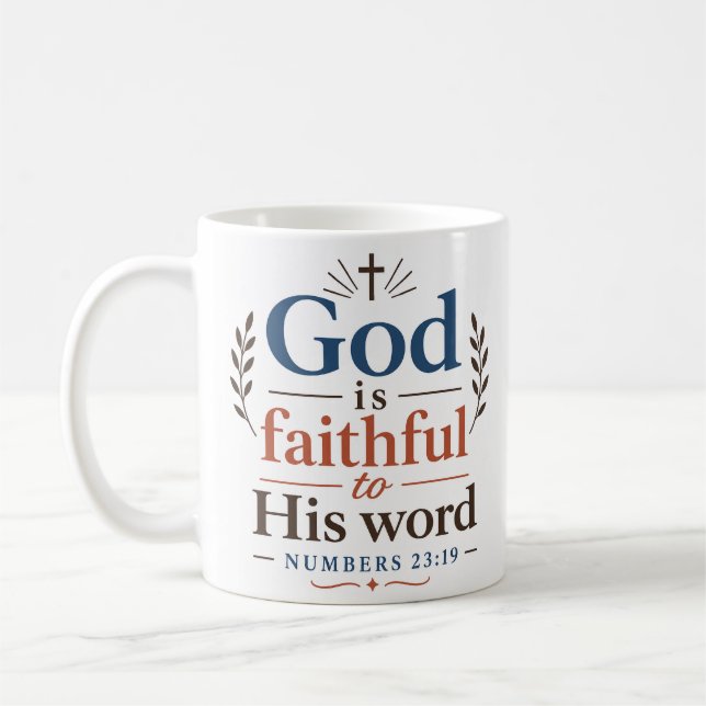 Mug Dieu est fidèle à sa parole Citation de verset bib (Gauche)