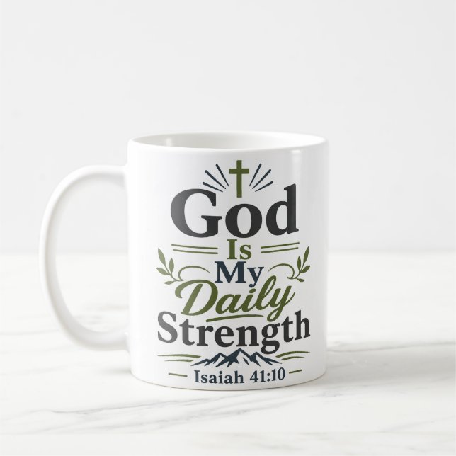 Mug Dieu est ma force quotidienne Citation biblique mo (Gauche)