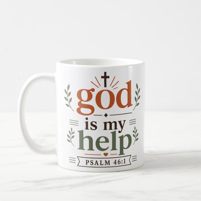 Mug Dieu Est Mon Aide Promesse De L'Écriture Inspirant (Gauche)