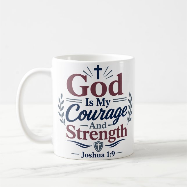 Mug Dieu Est Mon Courage Et Ma Force Foi Audacieuse (Gauche)