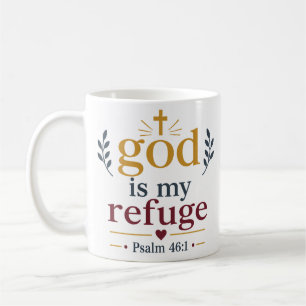 Mug Dieu est mon refuge Inspirant Confort Chrétien