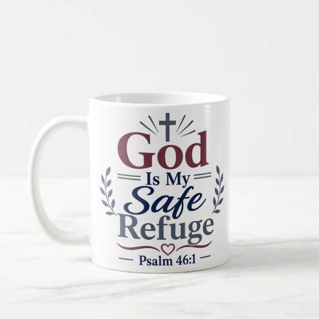 Mug Dieu est mon refuge sûr Conception de réconfort ch (Gauche)
