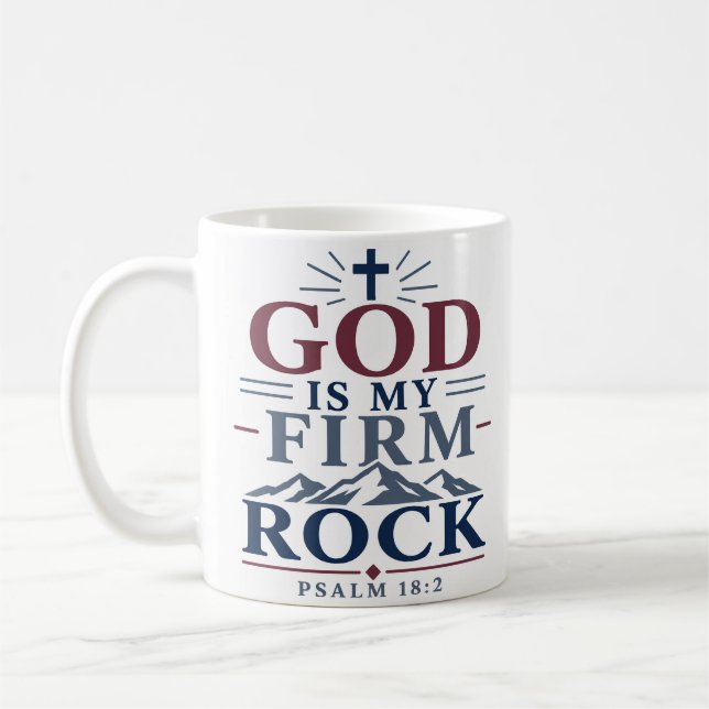 Mug Dieu est mon roc ferme Citation de l'Écriture reli (Gauche)