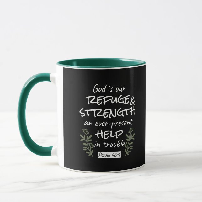 Mug "Dieu est notre refuge et notre force" Psaume 46:1 (Gauche)