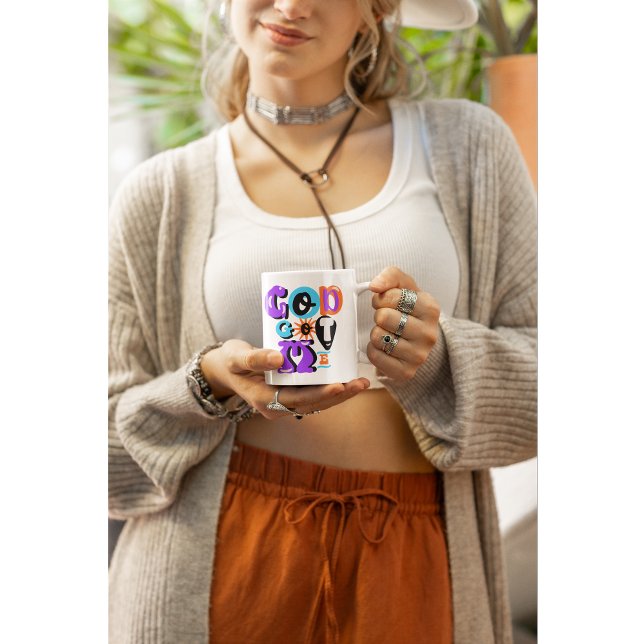 Mug Dieu M'A Amené Foi chrétienne rétro (Start the day blessed and caffeinated. God’s got you, boo.)