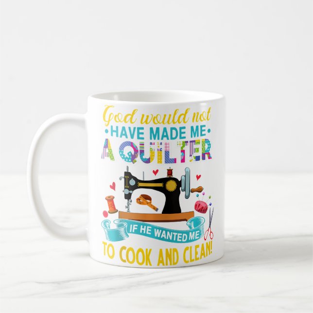 Mug Dieu m'a fait un quiltier - Couture Quilting (Gauche)