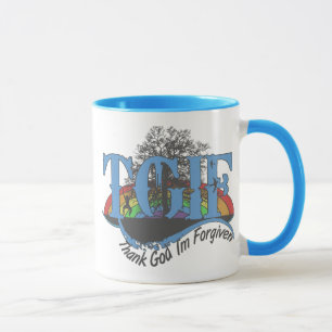 Mug Dieu merci, je suis pardonné au TGIF