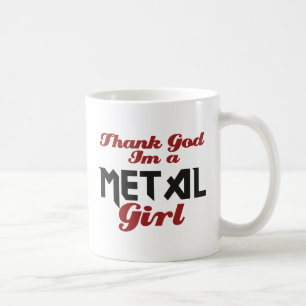 Mug Dieu merci, je suis une fille en métal