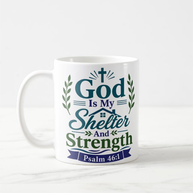 Mug Dieu Mon Abri Et Ma Force Verset Paisible (Gauche)