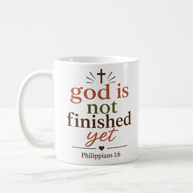Mug Dieu N'A Pas Encore Terminé Vérité Biblique Citati (Gauche)