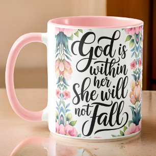 Mug Dieu personnalisé est au sein de ses femmes chréti