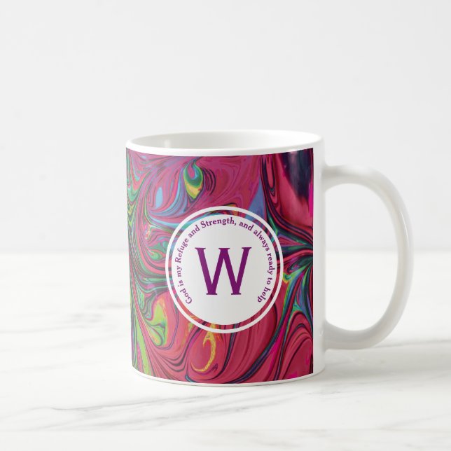 Mug DIEU RÉFUGE FORCE Abstraite Monogramme Personnalis (Droite)