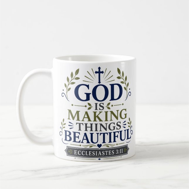 Mug Dieu Rend Les Choses Belles Citation De Foi Quotid (Gauche)