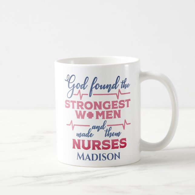 Mug Dieu Trouve Forte Femmes Infirmière (Droite)