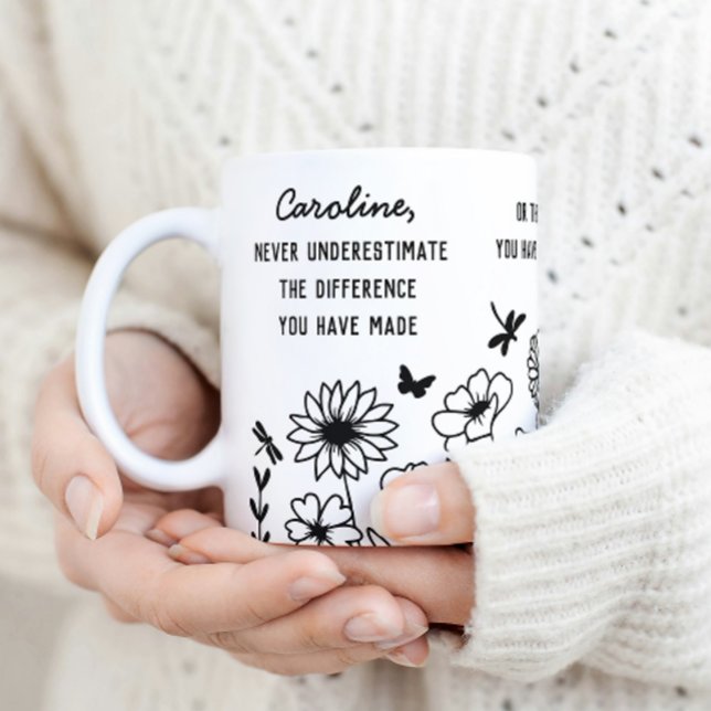Mug "Difference You've Made" Personalized Name Custom ("Difference You've Made" Personalized Name Custom Message Mug Appreciation Gift Teacher Thank You)