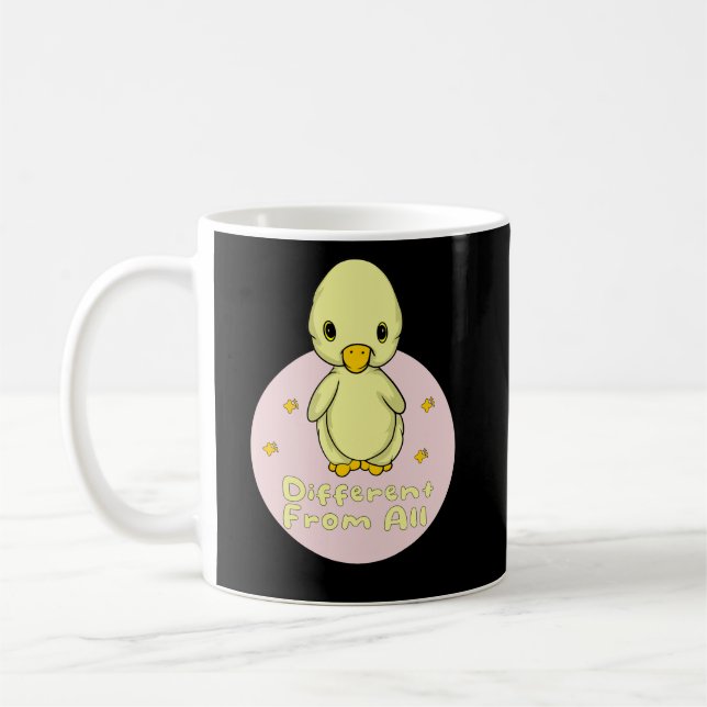 Mug Différent De Tous Kawaii Baby Duck Jaune & Rose (Gauche)