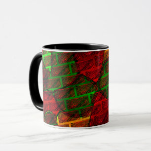 Mug Différents montages d'images, brique, rouge, vert,