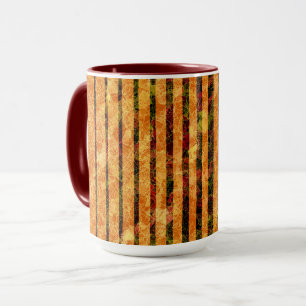 Mug Différents rayures orange, petits carrés rayés