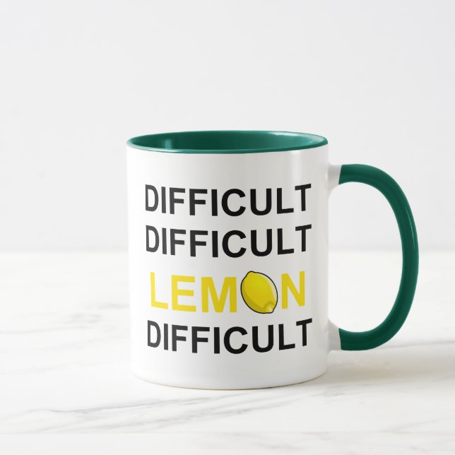 Mug ` Difficile, difficile, citron, difficile' (Droite)