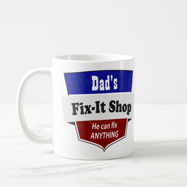 Mug Difficulté-il du papa magasin - personnaliser avec (Gauche)