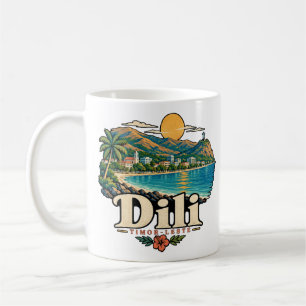Mug Dili vintage Timor-Leste Art de voyage Monument