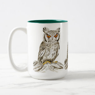 Mug d'illustration de hibou Brown