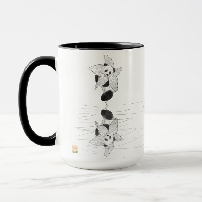 Mug d'illustration minimaliste d'encre de panda |  (Gauche)