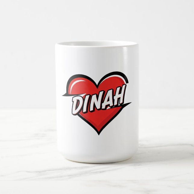 Mug Dinah Comic Pop Art Nom du Cœur (Centre)