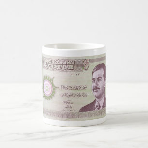 Mug Dinar irakien avec Saddam Hussein