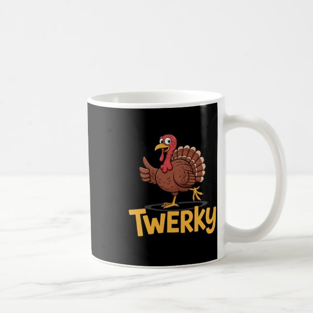 Mug Dinde de danse drôle de Thanksgiving Twerky Pun (Droite)