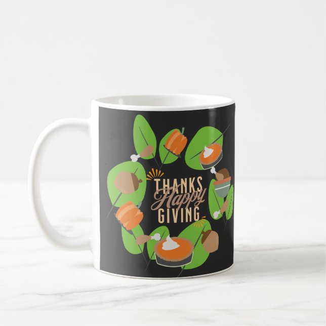 Mug Dinde de la fête d'Action de grâce Citrouille Verd (Gauche)