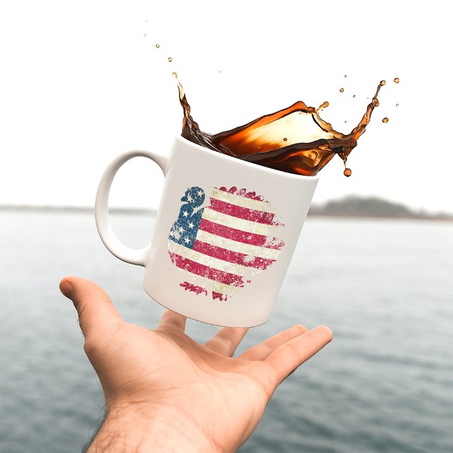 Mug Dinde de Thanksgiving avec drapeau américain (Créateur téléchargé)