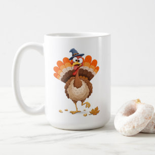 Mug Dinde de Thanksgiving Cartoon Caractère Joyeux 