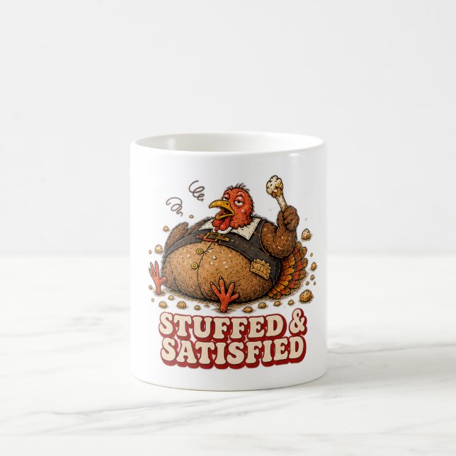 Mug Dinde de Thanksgiving farcie et satisfaite (Centre)