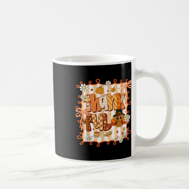 Mug Dinde de Thanksgiving Femmes Reconnaissant Grâces  (Droite)
