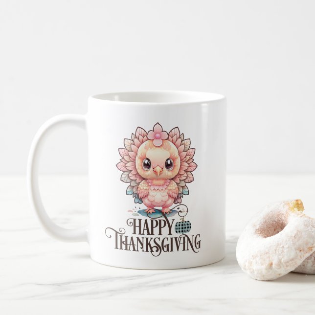 Mug Dinde de Thanksgiving mignonne (Avec donut)