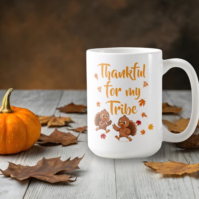 Mug Dinde de Thanksgiving mignonne en famille (Créateur téléchargé)