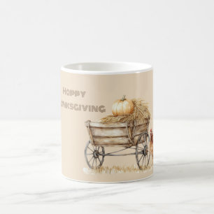 Mug Dinde de Thanksgiving sur paille de citrouille