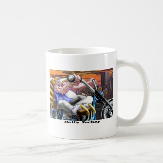 Mug Dinde d'enfer drôle de Thanksgiving Harley T-shirt (Droite)